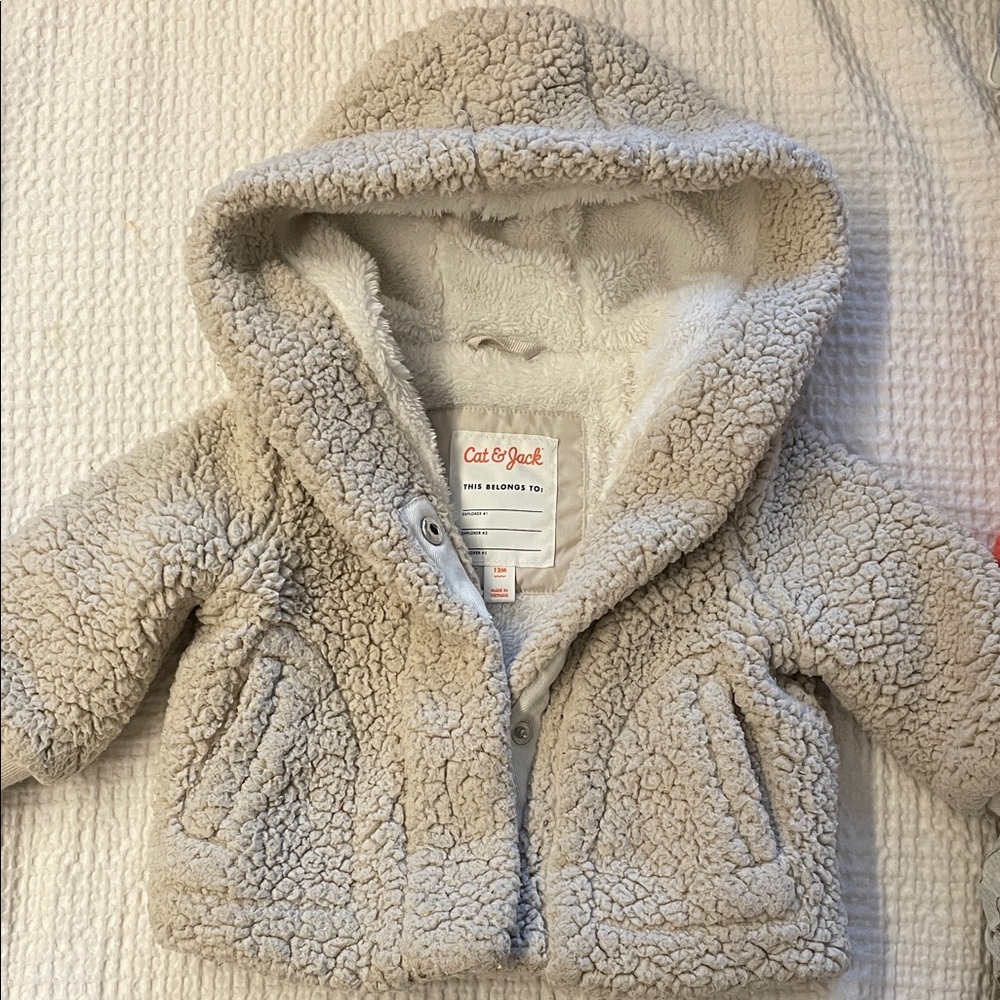 Cat & Jack Sherpa Hooded Jacket in Cream